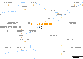 map of Tseptsevichi