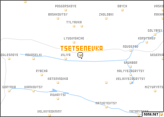 map of Tsetsenëvka