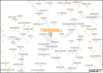 map of Tsʼkhinvali