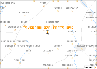 map of Tsyganovka Zelenetskaya