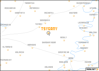 map of Tsygany