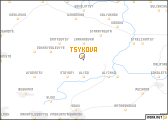 map of Tsykova