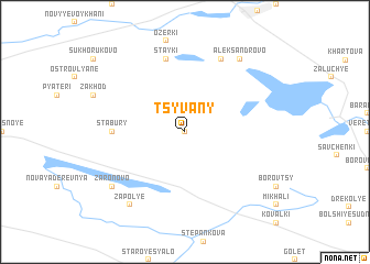 map of Tsyvany