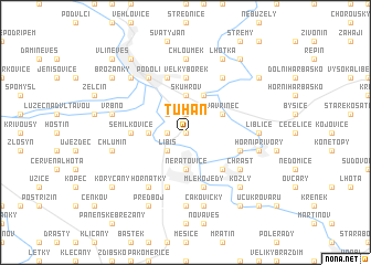 map of Tuhaň