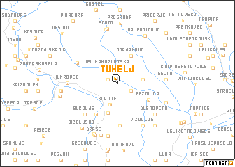 map of Tuhelj