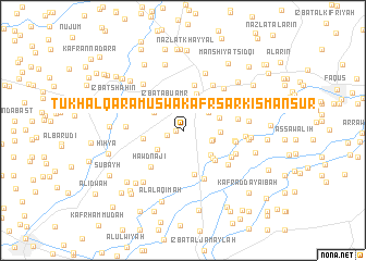 map of Ţūkh al Qarāmūs wa Kafr Sarkīs Manşūr