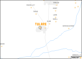 map of Tulare