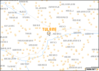 map of Tulare