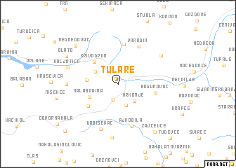 map of Tulare