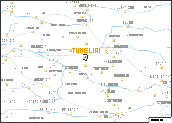 map of Tūmeliai