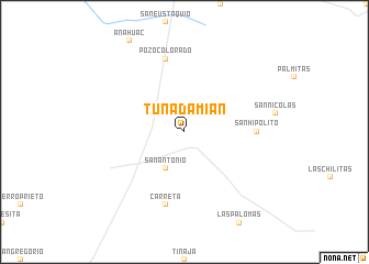 map of Tuna Damián