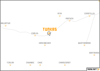 map of Tunkás