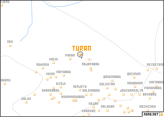 map of Tūrān