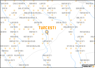 map of Turceşti