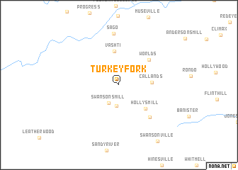 map of Turkey Fork