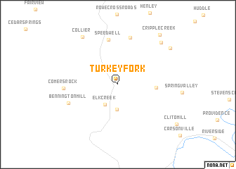 map of Turkey Fork