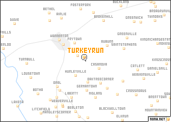 map of Turkey Run