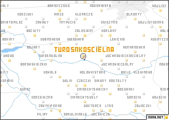 map of Turośń Kościelna