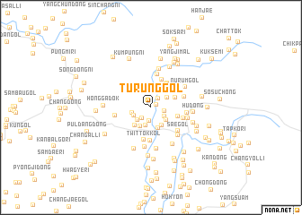 map of Turŭng-gol