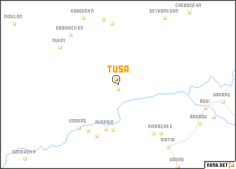 map of Tusa