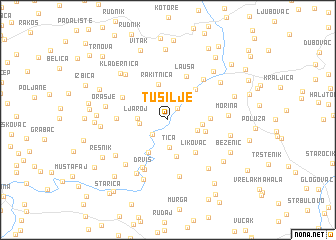 map of Tušilje