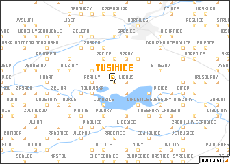 map of Tušimice