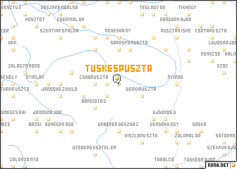 map of Tüskéspuszta