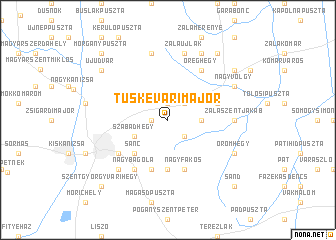 map of Tüskevárimajor