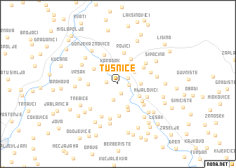 map of Tusniće