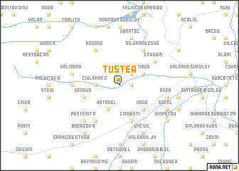 map of Tuştea