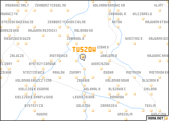 map of Tuszów