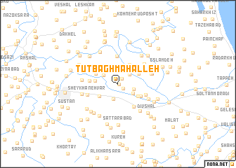 map of Tūt Bāgh Maḩalleh