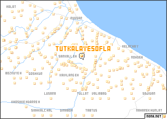 map of Tūt Kalā-ye Soflá