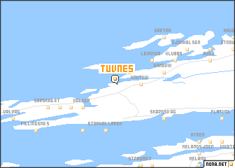 map of Tuvnes