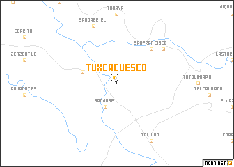 map of Tuxcacuesco