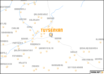 map of Tūyserkān