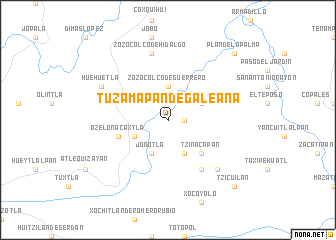 map of Tuzamapan de Galeana