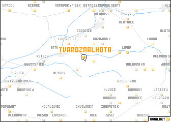 map of Tvarožná Lhota