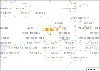 map of Tvarožná