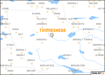 map of Tvinnesheda