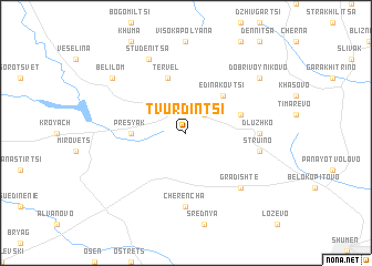 map of Tvŭrdintsi