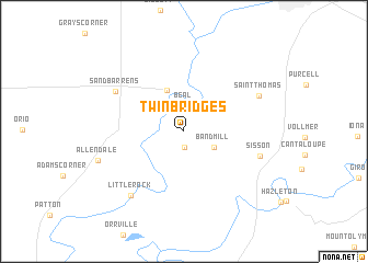 map of Twin Bridges