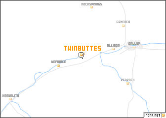 map of Twin Buttes