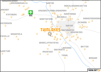 map of Twin Lakes