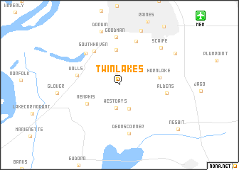 map of Twin Lakes