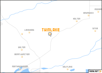 map of Twin Lake