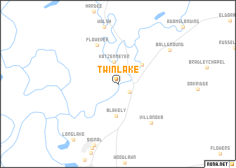 map of Twin Lake