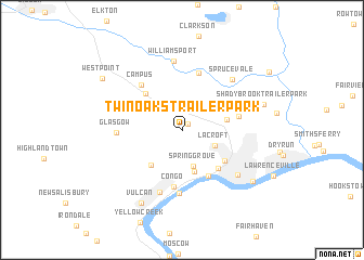 map of Twin Oaks Trailer Park