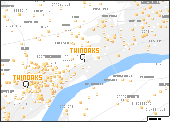 map of Twin Oaks