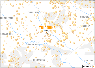 map of Twin Oaks